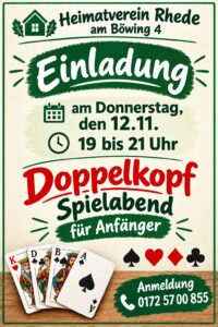 Einladung Doppelkopf für Anfänger